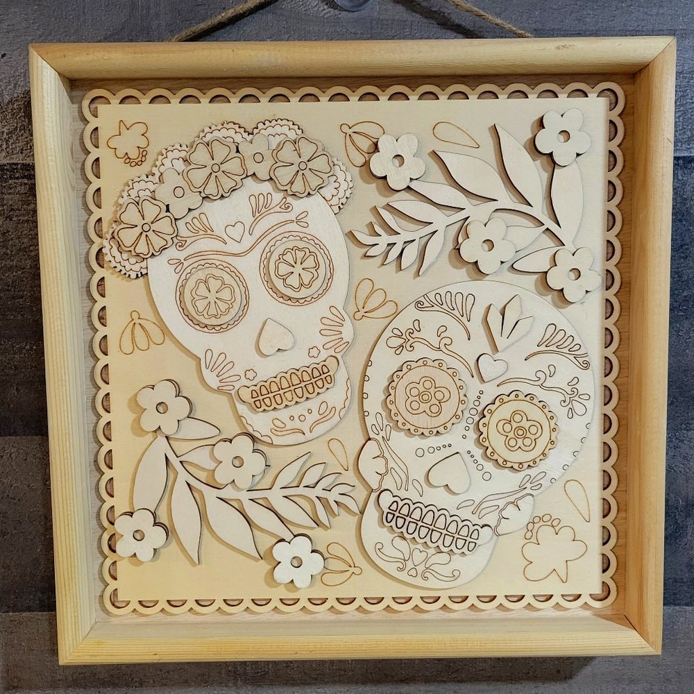 Dia De Los Muertos - Day of the Dead - Carved Wooden Picture